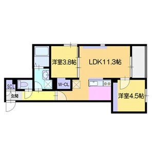 北海道札幌市東区北二十一条東１７丁目 間取り