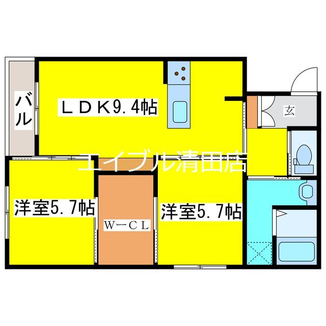 パレスニーノ北広島Ⅱ 間取り