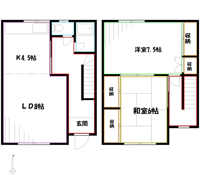 ハイツムサシノ1号棟   間取り