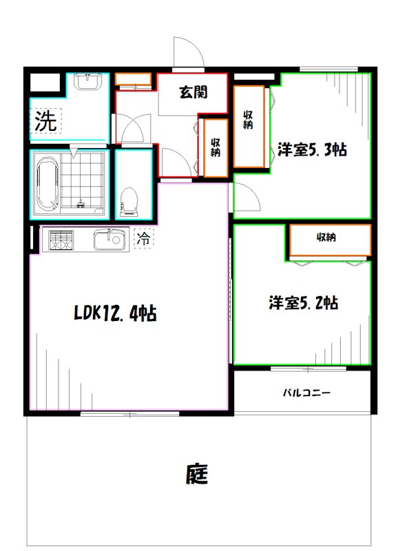 Papillon Sekimae 間取り