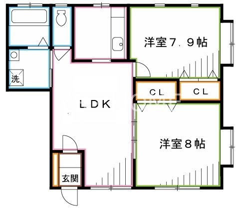 ハイツムサシノW 間取り