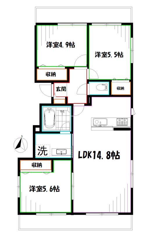 サンライズ国立 間取り