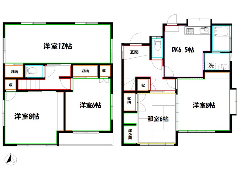 三鷹市上連雀5-8戸建 間取り