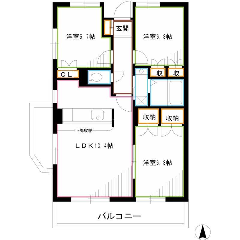 Ｎ・グランドゥール 間取り