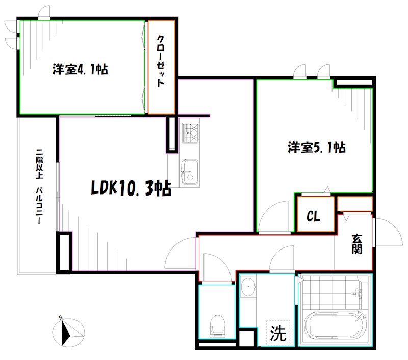 アセットコート貫井北町　A棟  間取り