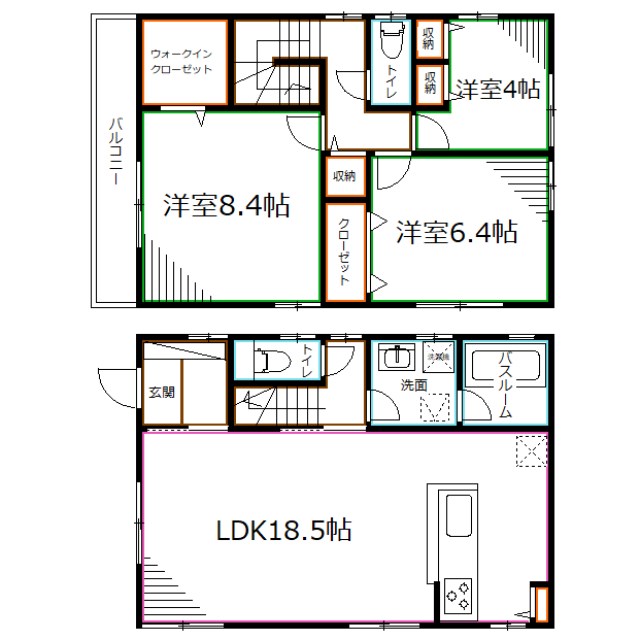 国立市谷保戸建 間取り