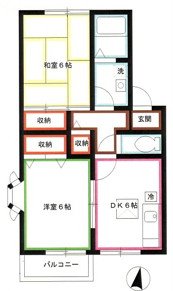 サイプレスタウンＢ棟 間取り