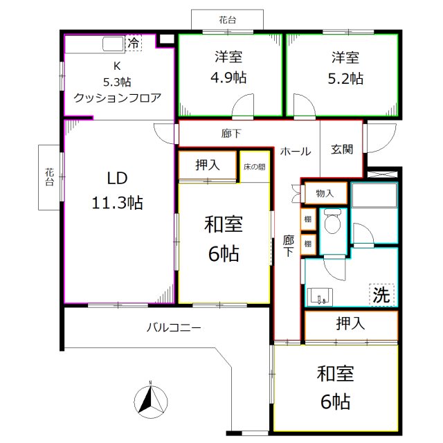 エステート上水本町6号棟  間取り