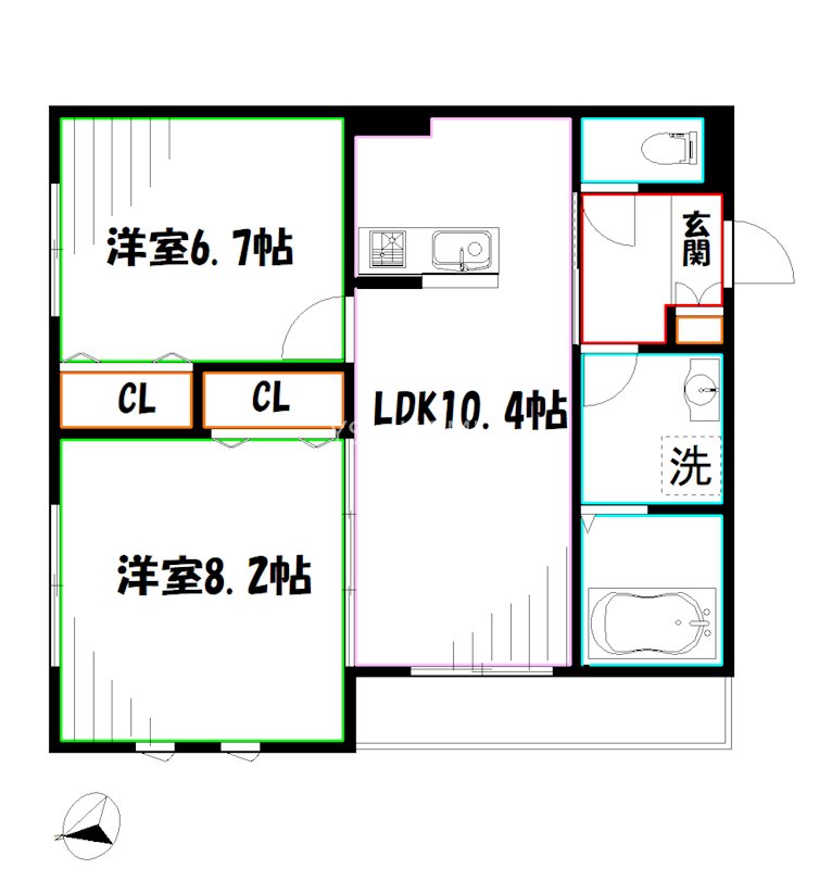 フィカーサ西東京　　B棟 間取り