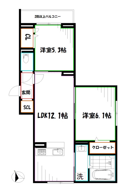 アセットコート貫井北町　A棟  間取り