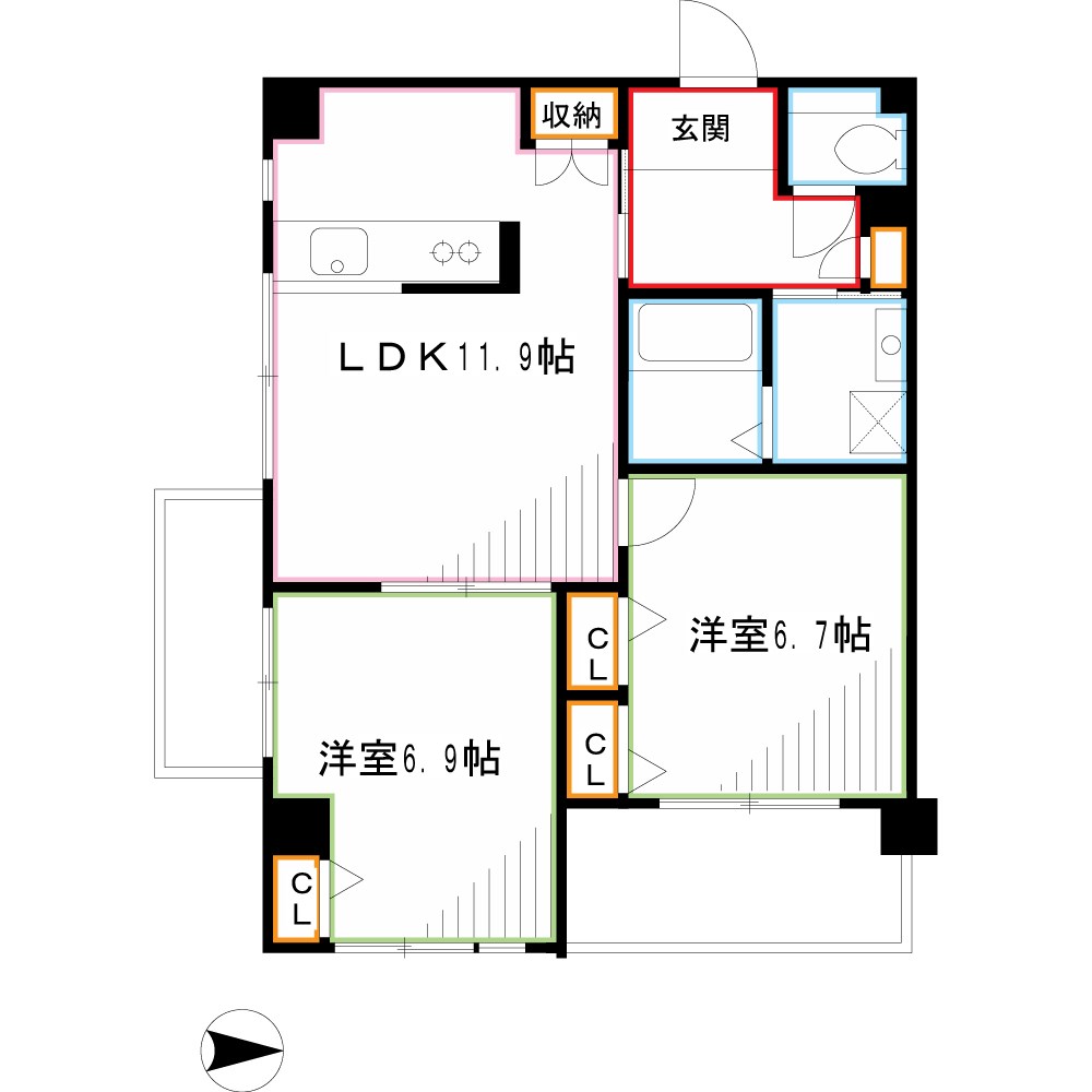 コーポレート連雀　1号棟  間取り図