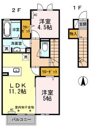 ＣＡＰＥ　ＫＡＮＥＫＯ　Ａ棟  間取り