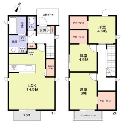 杉並区荻窪１丁目戸建　Ａ棟 間取り