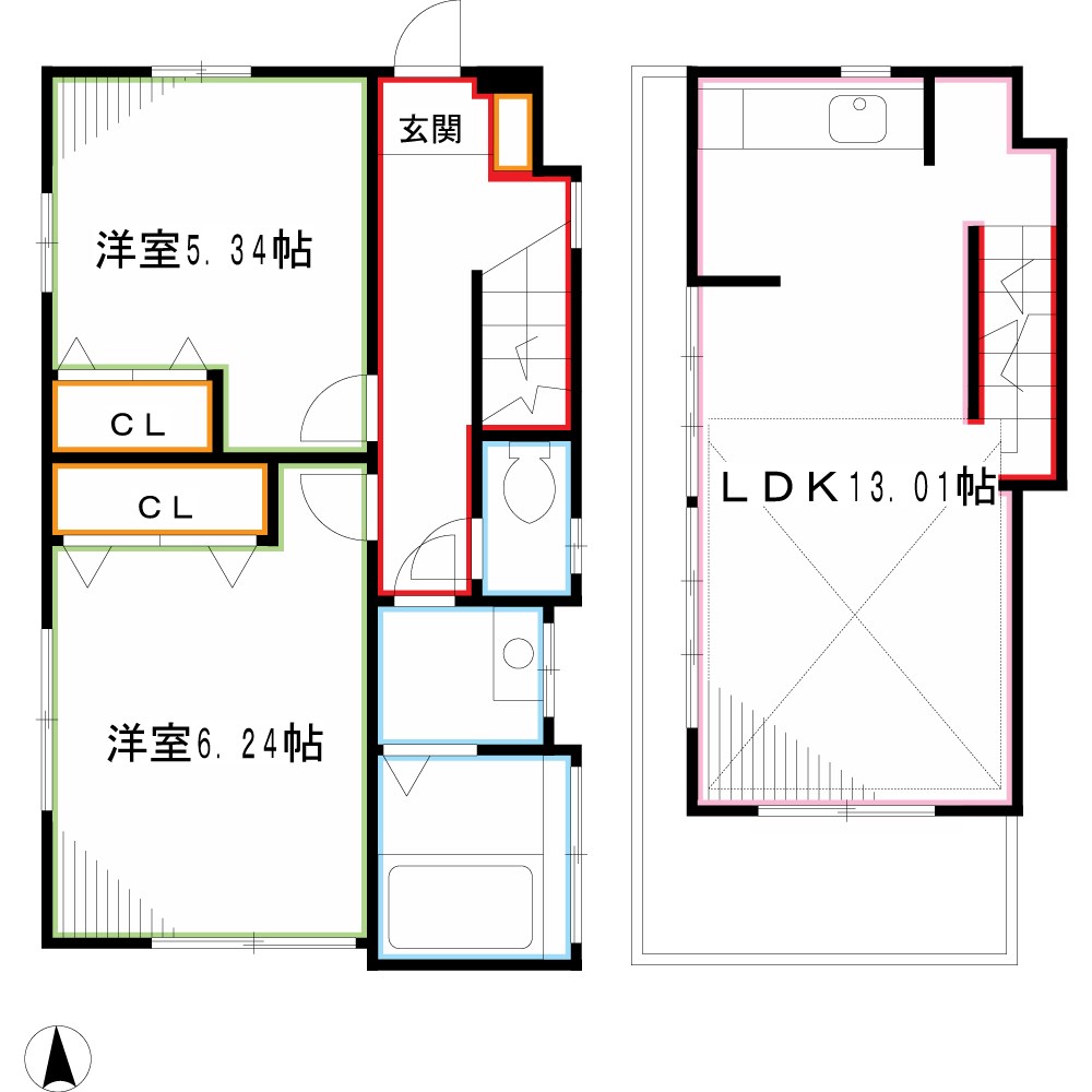 野崎2-15戸建   間取り