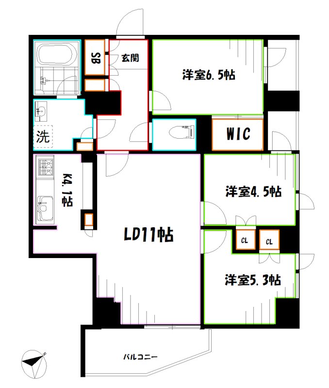 H-スクエア吉祥寺南町 間取り図