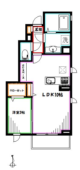サン・ルミエールA 間取り