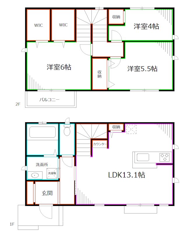 南田中2丁目戸建賃貸住宅 間取り