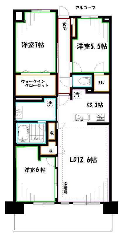 プラウドシティ武蔵野三鷹　フロントコート 間取り
