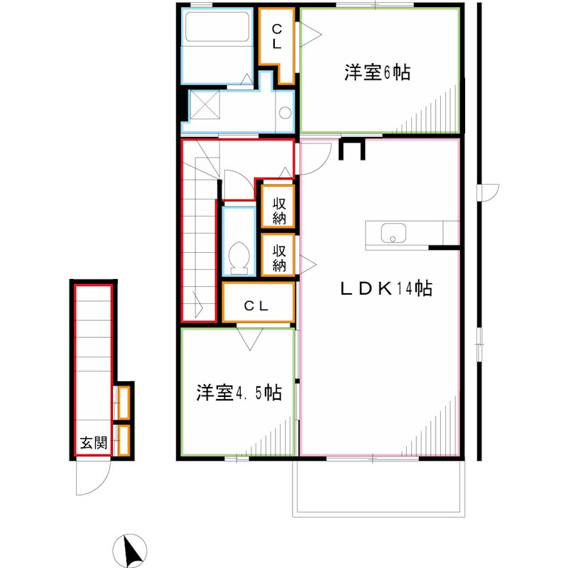 北野翠亭　Ⅰ 間取り