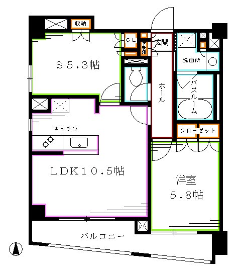 レジディア中落合B棟 間取り