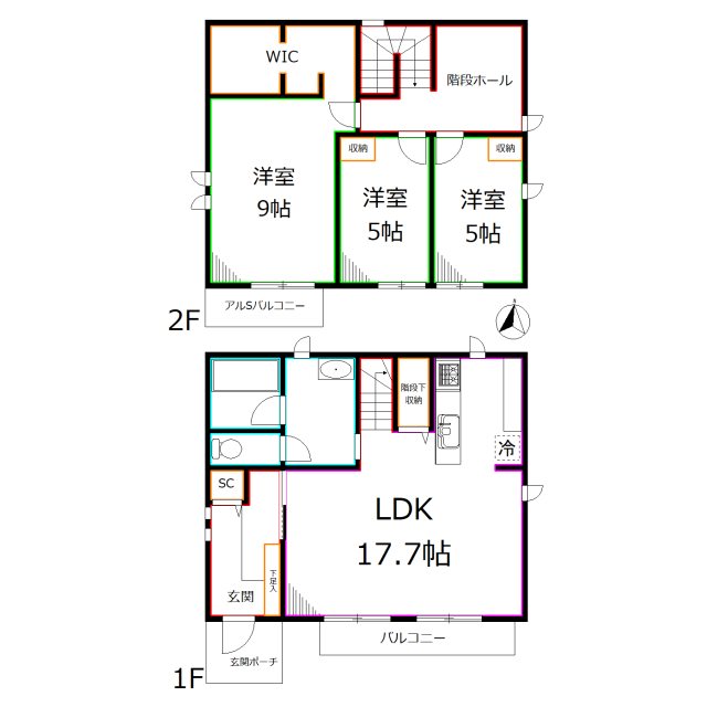 小金井市東町3丁目戸建 A 間取り