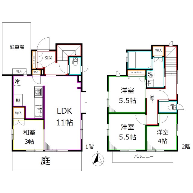 小金井東町2丁目貸家 間取り