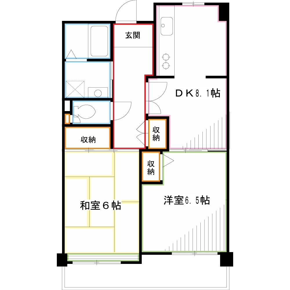 コーポレート連雀　1号棟  間取り