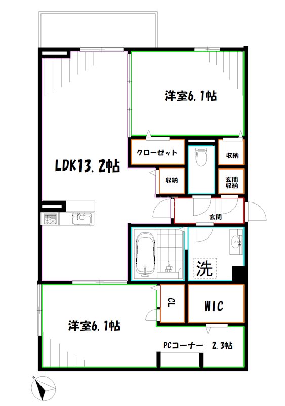 レーヴェ前原町 間取り