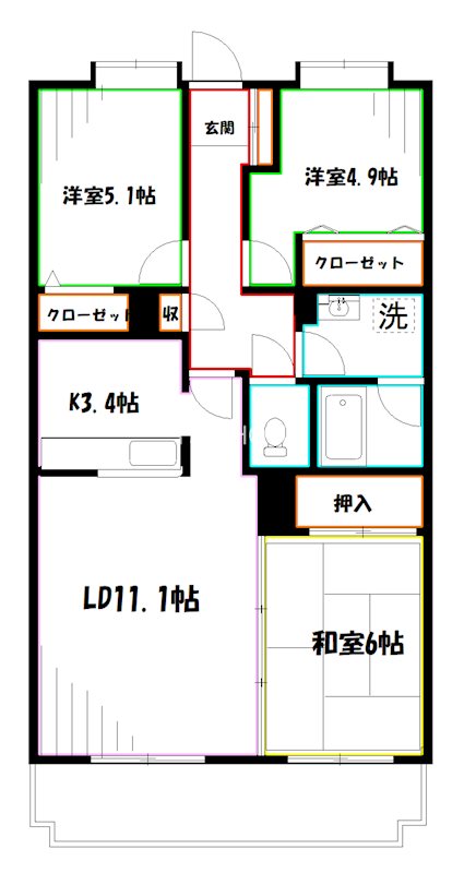 ヴェルジェ武蔵野 間取り