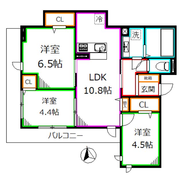 アセットコート貫井北町　B棟   間取り