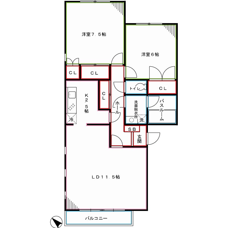 武蔵関マンション７号棟 間取り