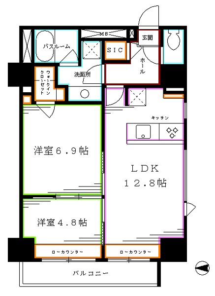 パークハビオ東中野  間取り