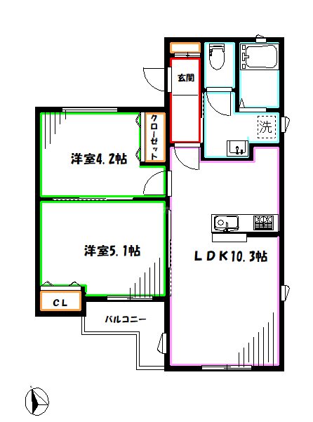 ウッディ宮前Ⅱ  間取り