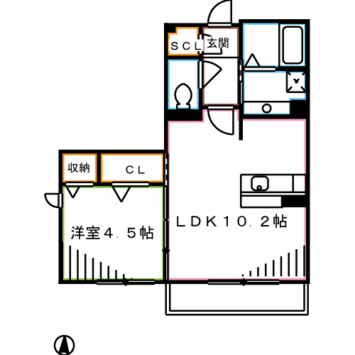 サン・ヴェールB 間取り図