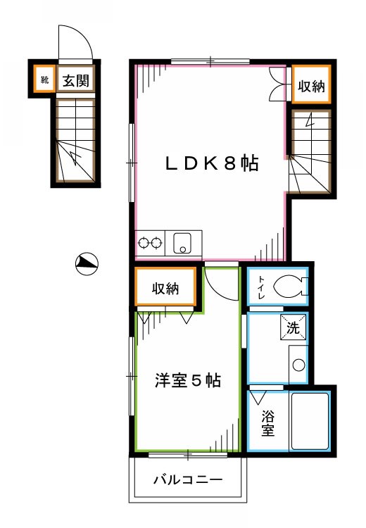 テラスハウス大和町 301号室 間取り