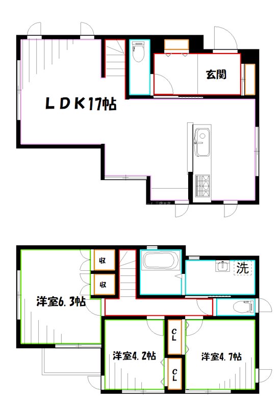 梶野町3丁目戸建賃貸住宅  間取り