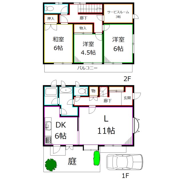 萩原様邸貸家 間取り