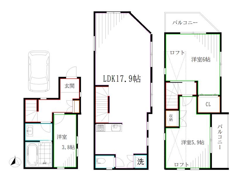グランド境南町3丁目戸建 間取り