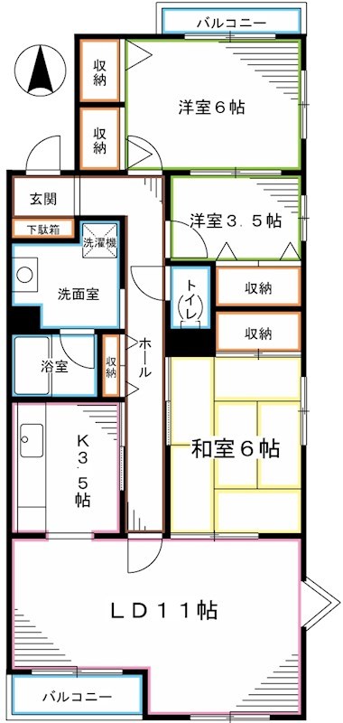 リズ国立西NO1 間取り
