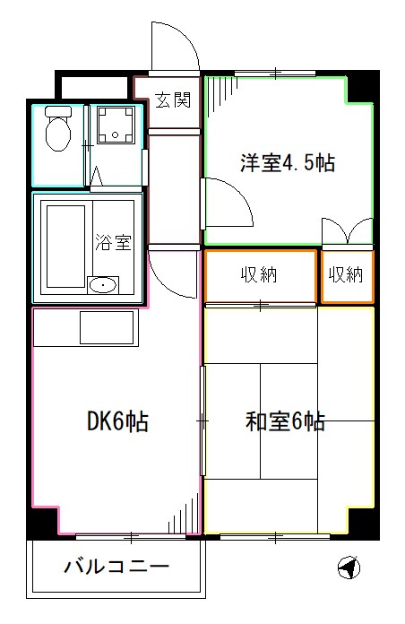 初穂マンション東中野 間取り