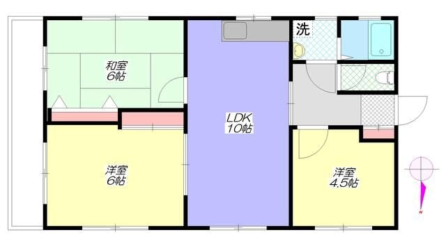 フラット三輪 間取り