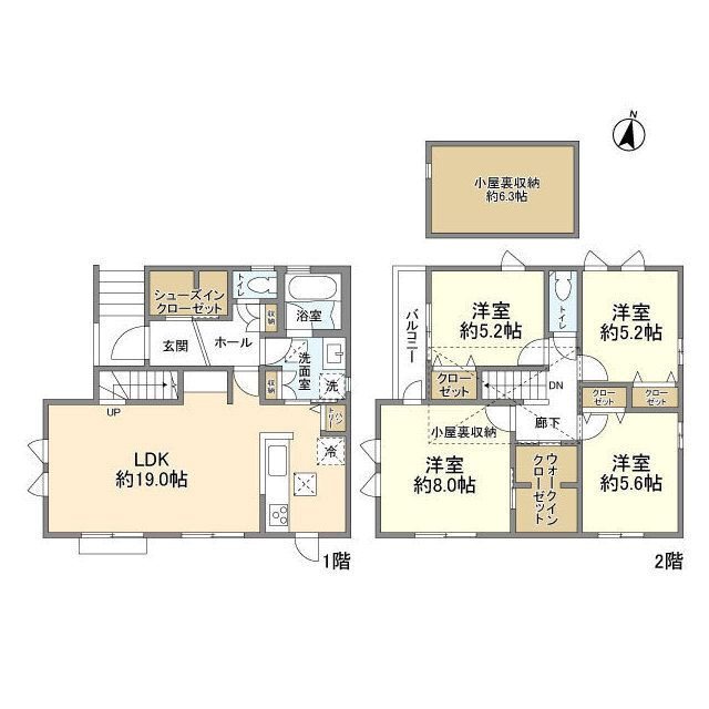関町東1丁目貸家  間取り図