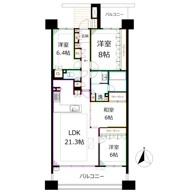 クリオレミントンヴィレッジ国立 間取り