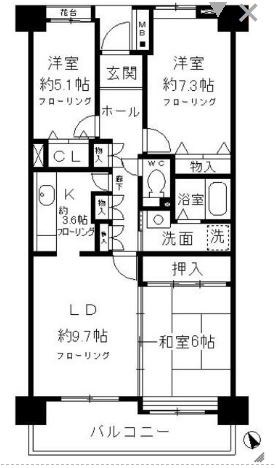 コーポレート小金井梶野通り2号棟 間取り