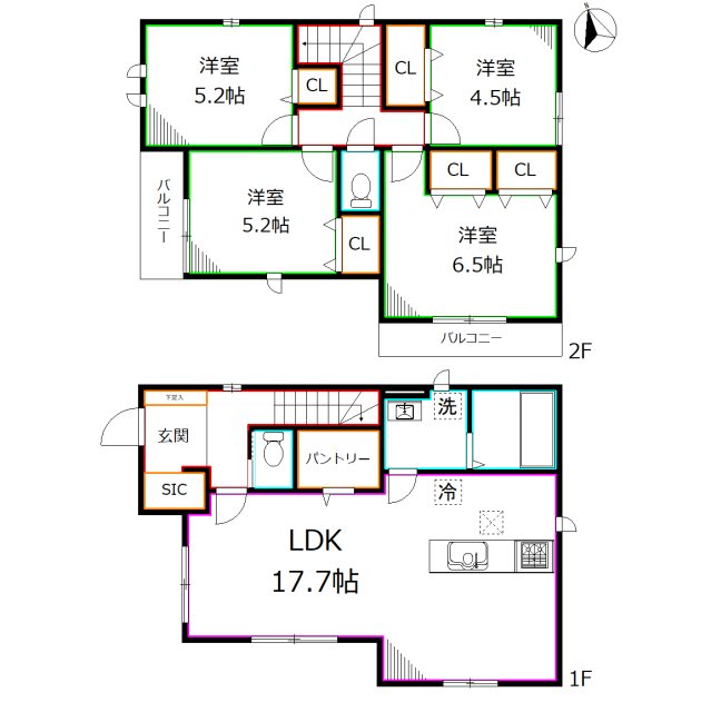 ４１１３国分寺市新町５期６等５号棟 間取り