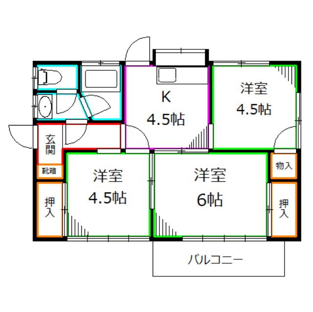 濱中貸家　4号棟 間取り