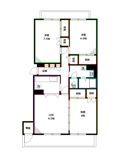 練馬関町第2社宅1号棟 間取り