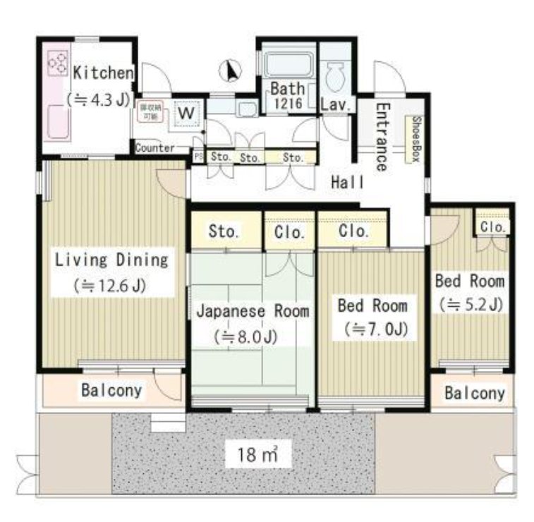 BLESS阿佐ヶ谷 the Seasons A 間取り