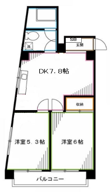 中野スカイコーポ  間取り
