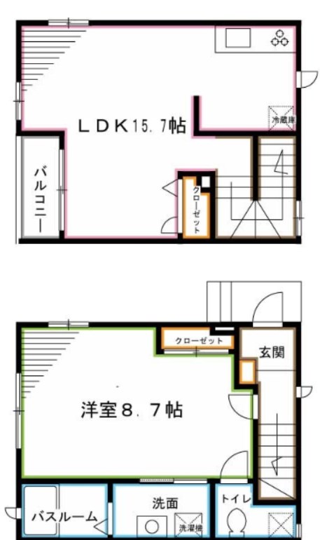 清水3丁目戸建 B棟 間取り図